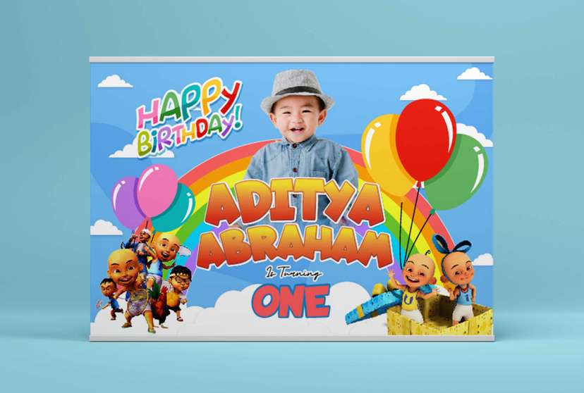 Baliho Hari Ulang Tahun Anak Upin Ipin - Image 2