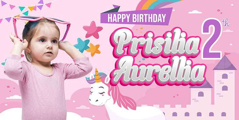 Baliho Hari Ulang Tahun Anak Unicorn - Image 1