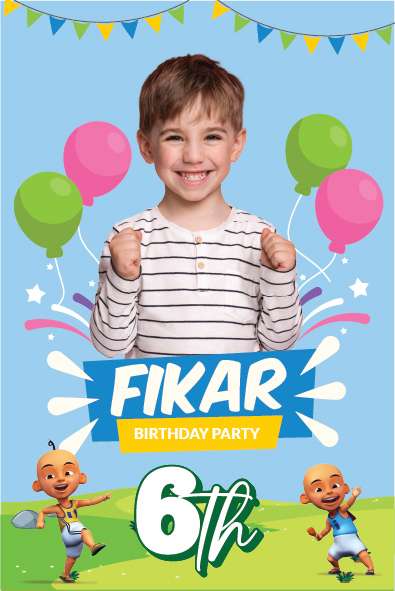 Baliho Ulang Tahun Upin Ipin - Image 1