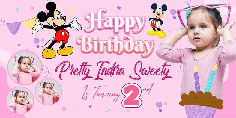 Baliho Hari Ulang Tahun Anak Mickey Mouse - Image 1