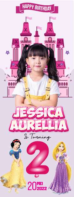 Standing Banner Hari Ulang Tahun Anak Princes - Image 1