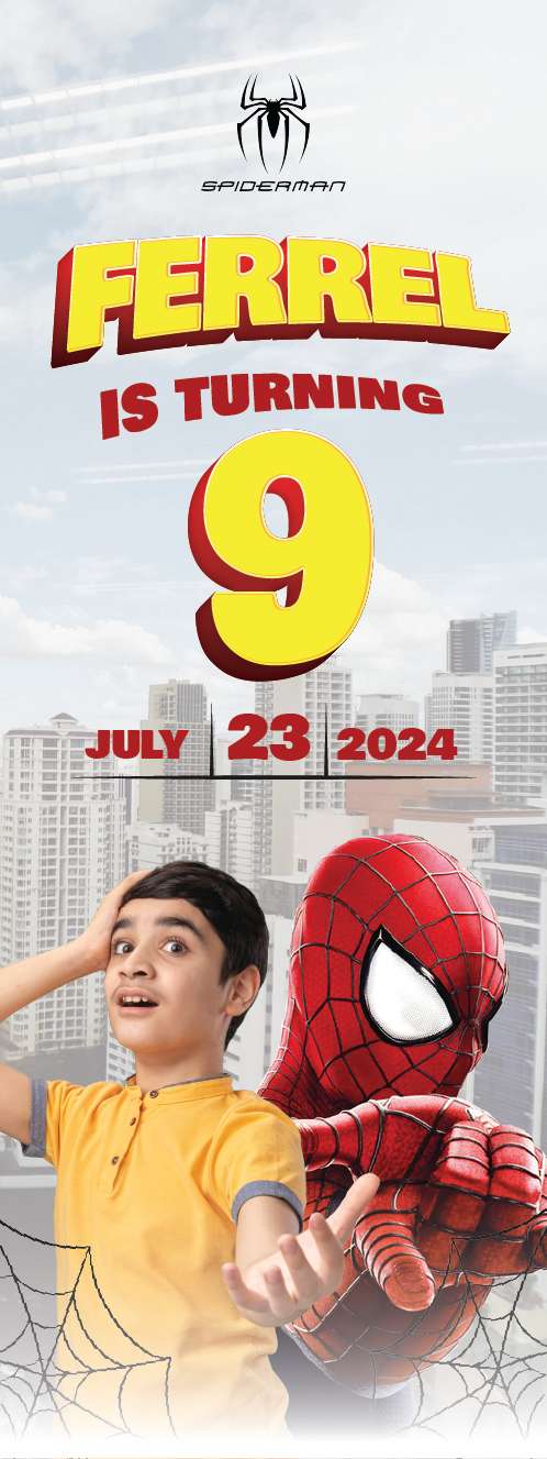 Standing Banner Ulang Tahun Spiderman - Image 1