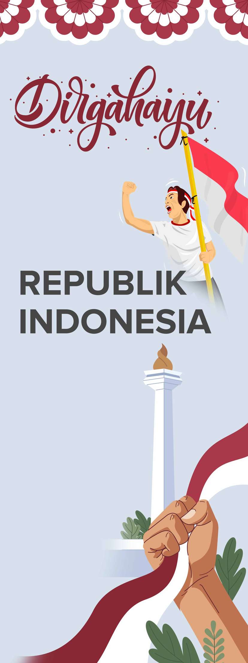 Standing Banner Dirgahayu Republik Indonesia RI Ke-79 Pemkot Manado - Image 1