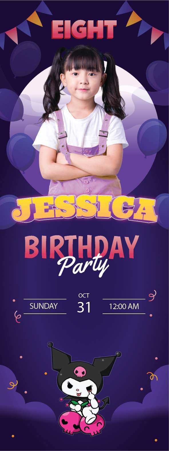 Standing Banner Ulang Tahun Kuromi - Image 1