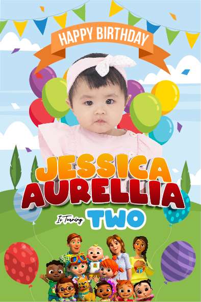 Baliho Hari Ulang Tahun Anak Cocomelon - Image 1