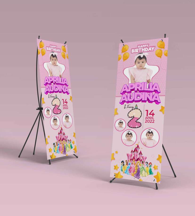 Standing Banner Hari Ulang Tahun Anak Princess - Image 2