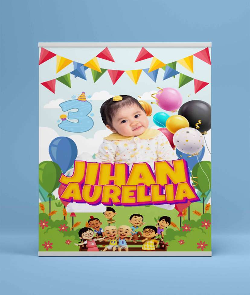 Baliho Hari Ulang Tahun Anak Upin Ipin - Image 2