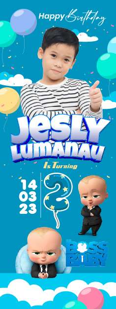 Standing Banner Hari Ulang Tahun Anak The Boss Baby - Image 1