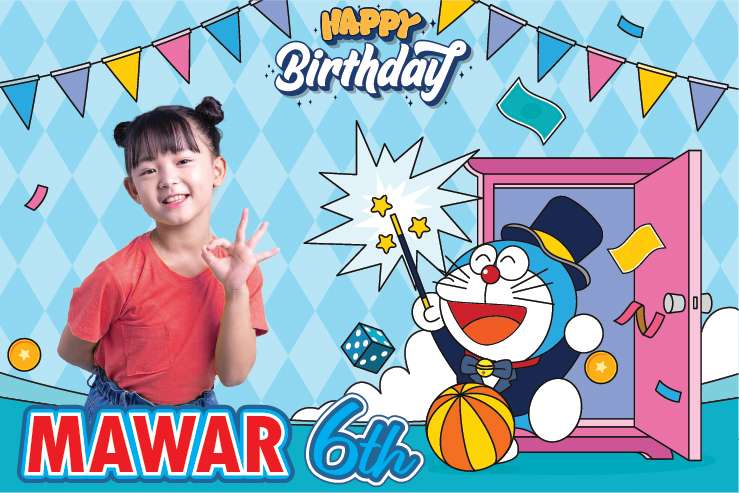 Baliho Ulang Tahun Doraemon - Image 1