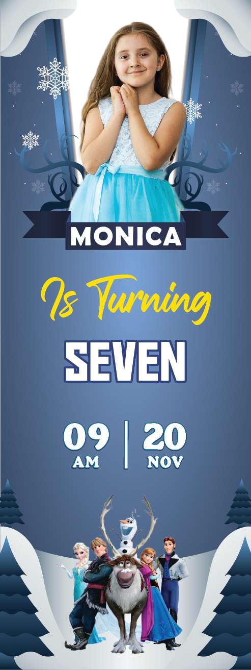 Standing Banner Ulang Tahun Frozen - Image 1