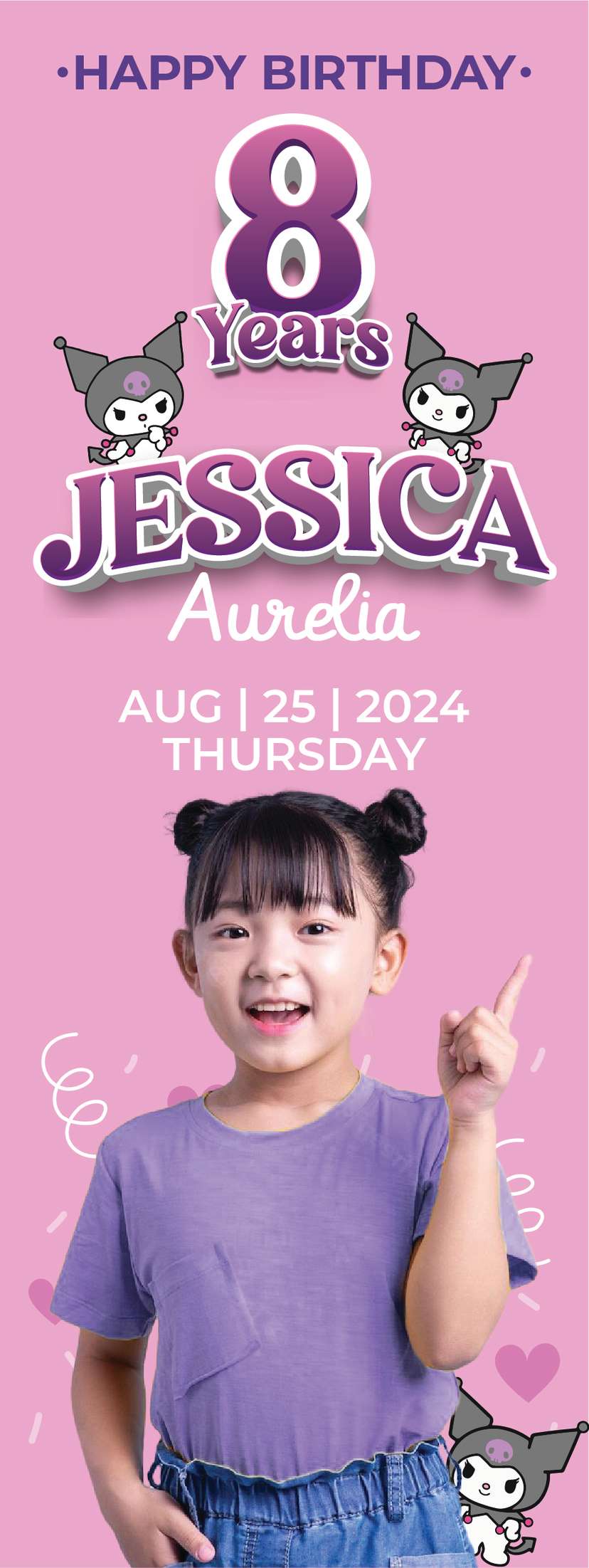 Standing Banner Ulang Tahun Kuromi - Image 1