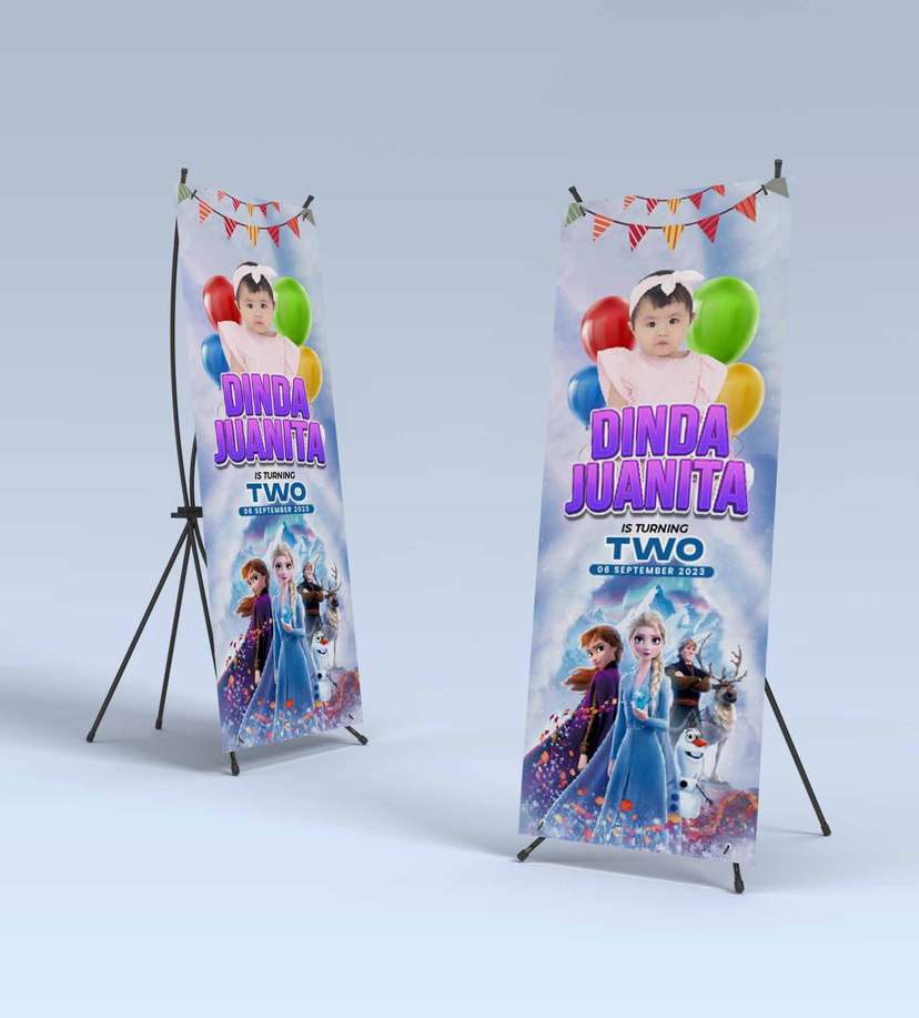 Standing Banner Hari Ulang Tahun Anak Frozen - Image 2