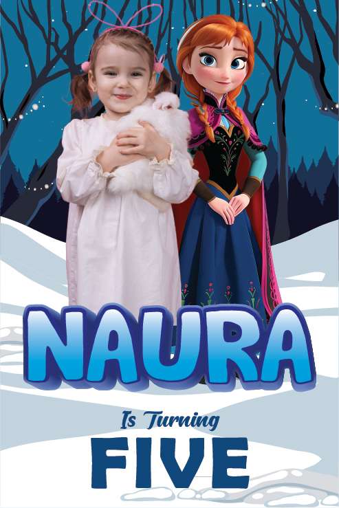 Baliho Ulang Tahun Frozen - Image 1